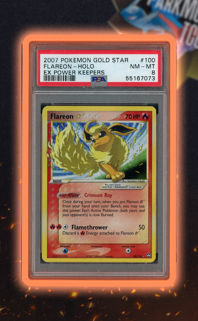 Flareon Gold Star 100/108 PSA 8