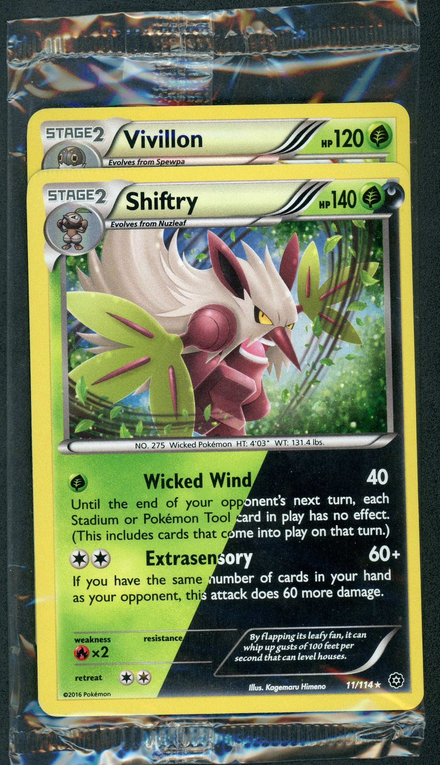 Shiftry 11/114 & Vivillon 15/162 Cosmic Holo Promos Sealed