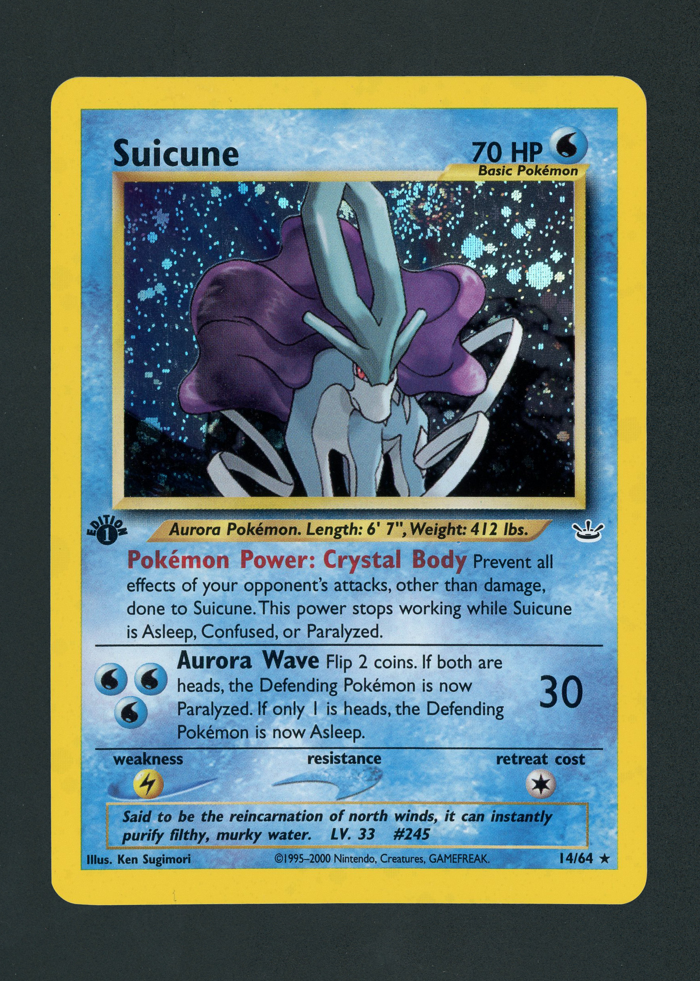 Suicune 1st Edition - Neo Revelation